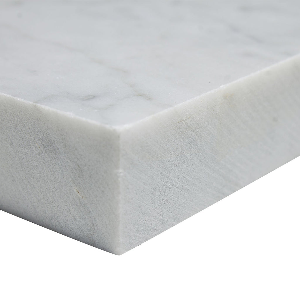 Carrara White Marble Shelf - 9" Corner Shower Shelf - Polished | TileBuys
