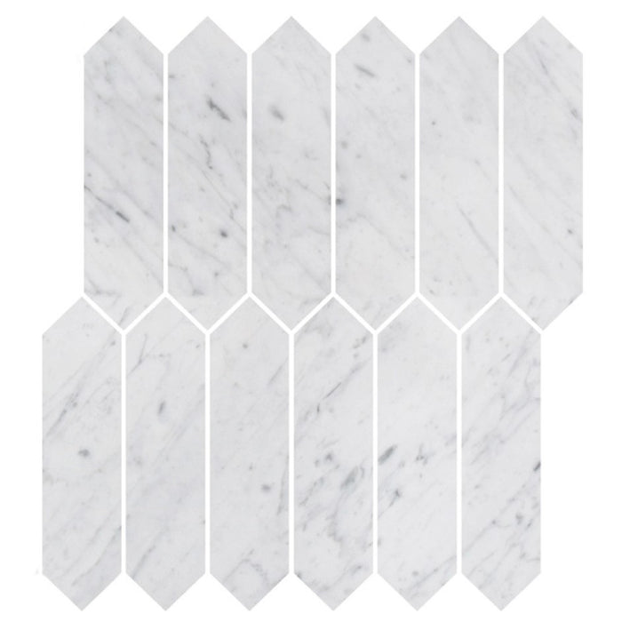 Picket Tile in Carrara White Marble Mosaic Tile | TileBuys