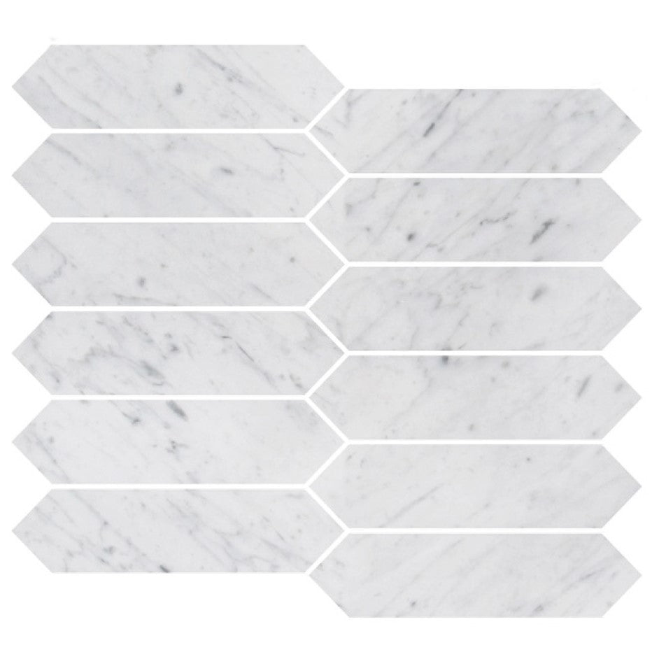 Picket Tile in Carrara White Marble Mosaic Tile | TileBuys