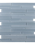 Cerulean Blue Glass Random Linear Strip Mosaic Tile | TileBuys