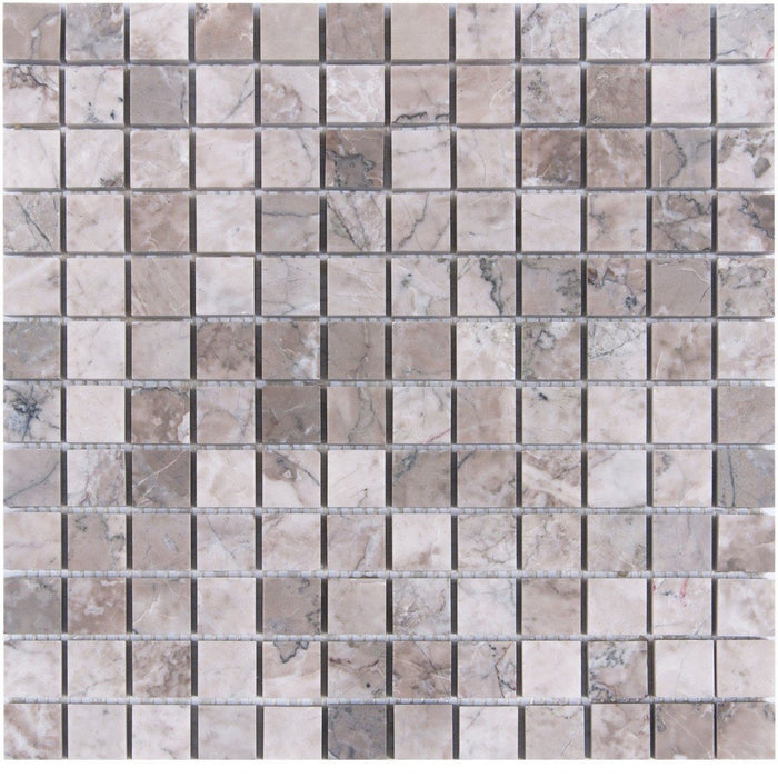 Cloud Marble Mosaic Tile in 1" Squares - Polished | TileBuys