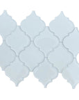 Coastal White Glass Arabesque Lantern Mosaic Tile | TileBuys