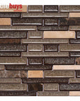 4.8 Sq Ft of Crackled Glass & Stone Strip Mosaic Tile in Toffee | TileBuys
