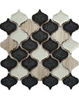 Crackled Glass & Wooden Marble Mosaic Wall Tile in Moroccan Arabesque Lanterns | TileBuys