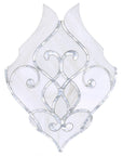 Dolomite White Marble and Mother of Pearl Waterjet Mosaic Tile in Pearl Lace | TileBuys
