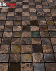 5 Sq Ft of Dark Brown Stone & Glass Small Square Mosaic Wall Tile | TileBuys