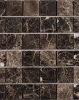 5 Sq Ft of Dark Emperador Marble Mosaic Tile - 2" Squares - Polished | TileBuys