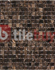 5 Sq Ft of Dark Emperador Marble Mosaic Tile - 5/8" Small Squares - Polished | TileBuys