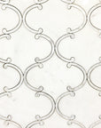 Floating Lantern Dolomite White Marble and Mother of Pearl Waterjet Mosaic Tile | TileBuys