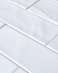 Glossy Ceramic 3"x12" Subway Tile in Textured White or Light Beige | TileBuys