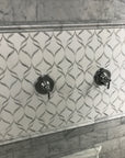 White Thassos and Bianco Carrara Marble Waterjet Mosaic Tile in Ballet Ribbon | TileBuys