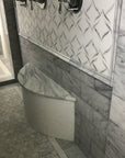 White Thassos and Bianco Carrara Marble Waterjet Mosaic Tile in Ballet Ribbon | TileBuys
