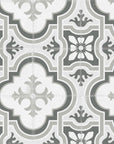 Matte Gray Victorian Patterned Porcelain Tile | TileBuys