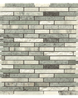 4.8 Sq Ft of Ming Green Marble Mosaic Tile in Random Linear Strips Pattern - Mixed Finish | TileBuys