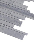 Mountain Blue Marble Mosaic Tile - Random Linear Strips - Honed | TileBuys