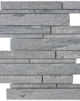 Mountain Blue Marble Mosaic Tile - Random Linear Strips - Honed | TileBuys