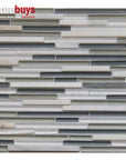 5 Sq Ft of Multi-Color Glass and Stone Linear Strip Mosaic Tile | TileBuys