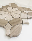 4.2 Sq Ft of Silver Oak and Athens Grey Marble Waterjet Mosaic Tile in Daisy Blooms | TileBuys