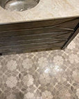4.2 Sq Ft of Silver Oak and Athens Grey Marble Waterjet Mosaic Tile in Daisy Blooms | TileBuys