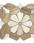 4.2 Sq Ft of Silver Oak and Athens Grey Marble Waterjet Mosaic Tile in Daisy Blooms | TileBuys