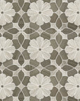 4.2 Sq Ft of Silver Oak and Athens Grey Marble Waterjet Mosaic Tile in Daisy Blooms | TileBuys
