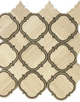 3.9 Sq Ft Silver Oak and Athens Grey Marble Waterjet Mosaic Tile in Moroccan Arabesque | TileBuys