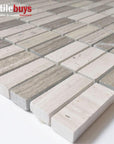 5 Sq Ft of Silver Oak Marble Mosaic Tile - 5/8x2" Mini Bricks - Polished | TileBuys