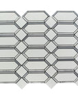 Thassos, Carrara White and Light Gray Marble Mosaic Tile - Geometric Gems | TileBuys