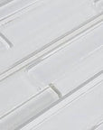 5.2 Sq Ft of White Artisan Glass Simple Strip Mosaic Tile in Vail | TileBuys