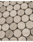 4.8 Sq Ft of White Oak Marble Mosaic Tile - 3/4" Penny Rounds - Honed | TileBuys