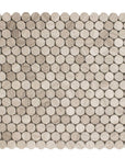 4.8 Sq Ft of White Oak Marble Mosaic Tile - 3/4" Penny Rounds - Honed | TileBuys