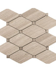 4.8 Sq Ft of White Oak Marble Mosaic Tile - 5" Beige Diamonds | TileBuys