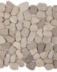 5 Sq Ft of White Oak Marble Mosaic Tile - Flat Pebble Pattern for Bathroom Floors | TileBuys