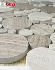 4.2 Sq Ft of White Oak Marble Mosaic Tile in Bubble Rounds | TileBuys
