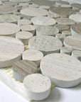 4.2 Sq Ft of White Oak Marble Mosaic Tile in Bubble Rounds | TileBuys