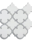 White Thassos and Blue Celeste Marble Waterjet Mosaic Tile in Moroccan Marrakesh | TileBuys