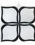White Thassos and Nero Black Marble Waterjet Mosaic Tile - Flower Petal Pattern Tile in Fleur Noir | TileBuys