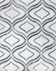 White Thassos and Palissandro Blue Marble Waterjet Mosaic Tile in Blue Ribbons | TileBuys