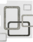 White Thassos and Tunisian Grey Marble Waterjet Mosaic Tile in Interlocking Rectangles | TileBuys