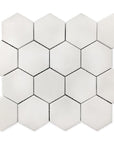 White Thassos Marble Mosaic Tile - 3" Hexagons | TileBuys