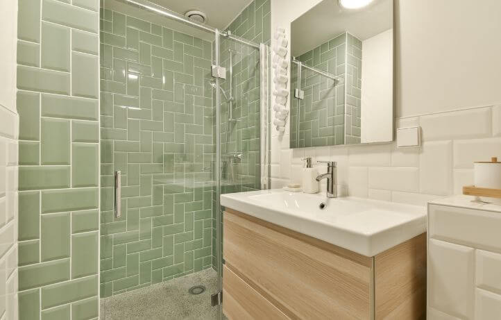 Sage Green Tile Bathroom