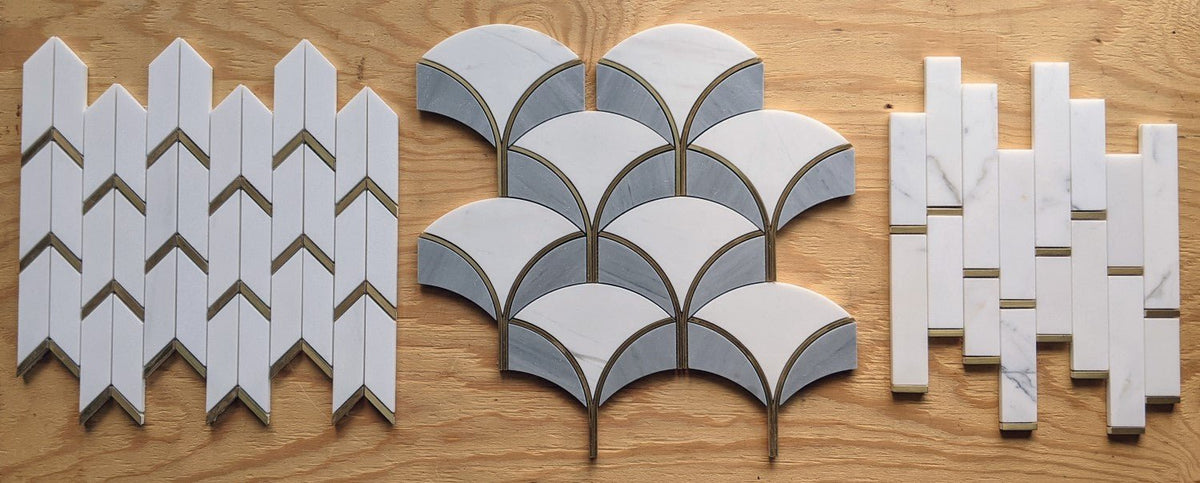 White and Gold Tiles for Kitchen Backsplash