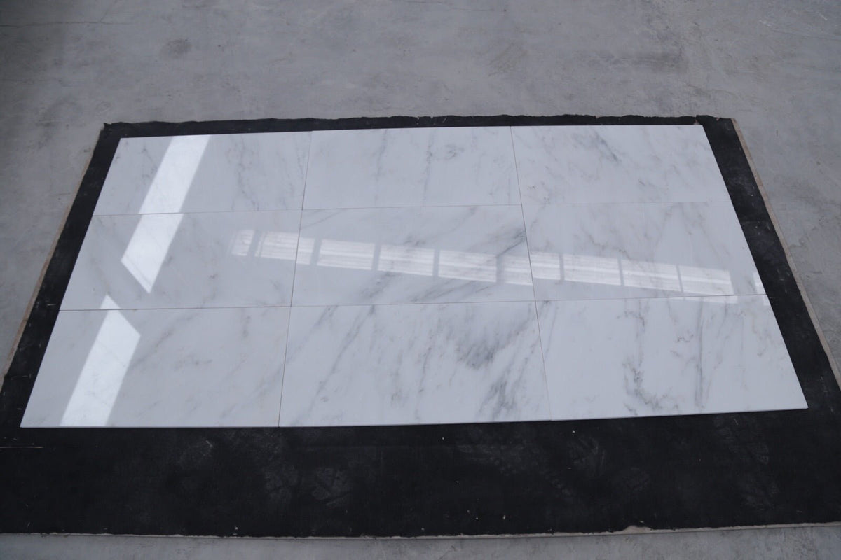 12x24 Polished Carrara Marble Tiles