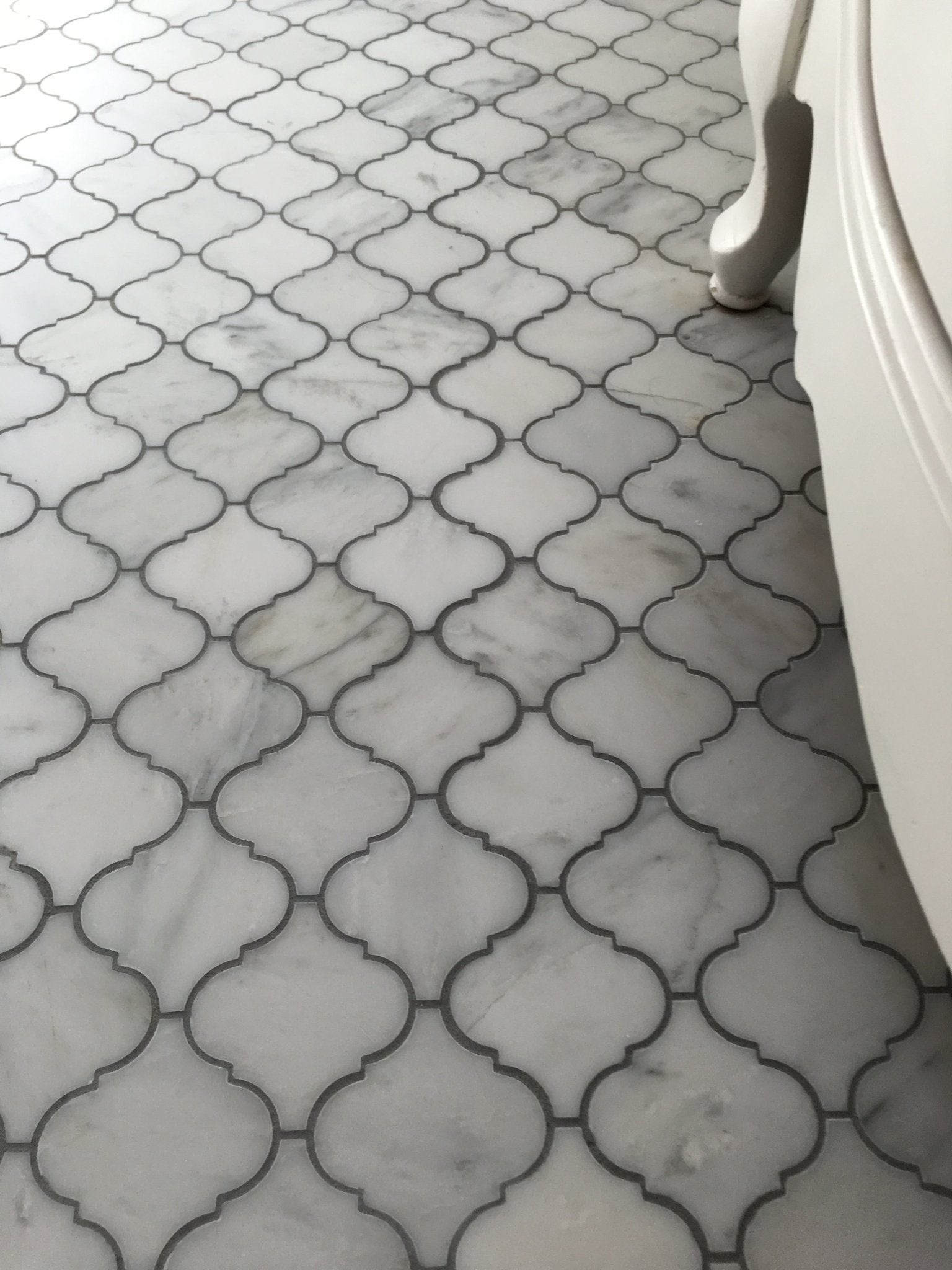 Closeup of a Marble Arabesque Lantern Tile Floor