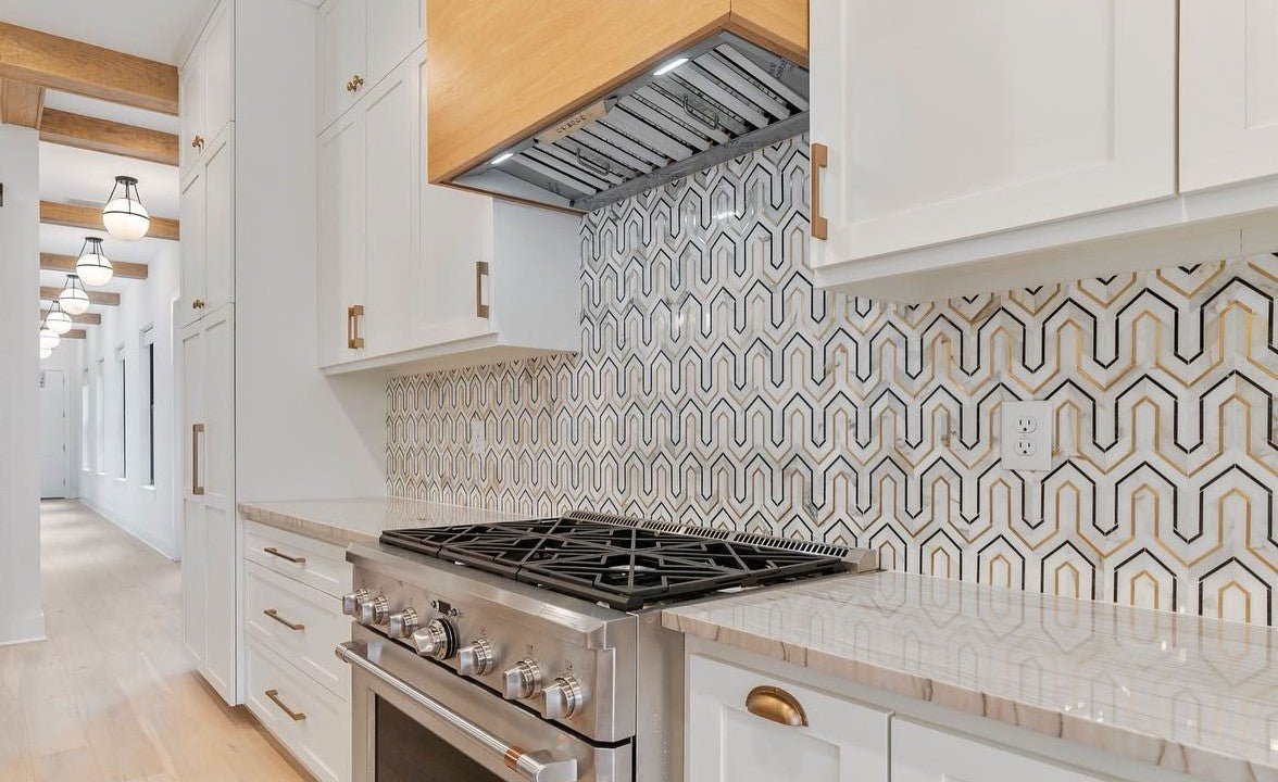 Greek Key Meandros Pattern Mosaic Tiles