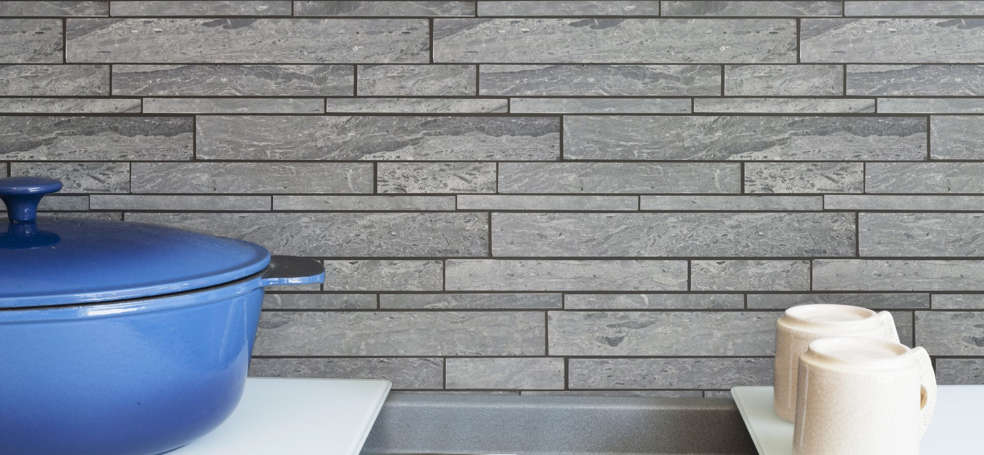 Mosaic Tile in Linear Strips Pattern