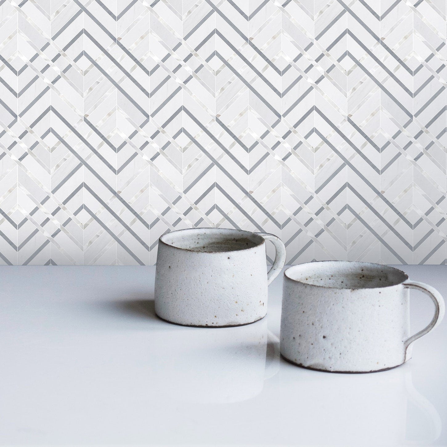 Tiles with Mother of Pearl Accents