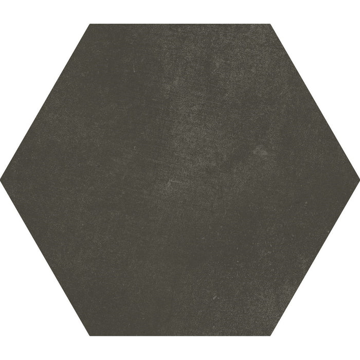 Matte Black 9x10" Hexagon Porcelain Tiles