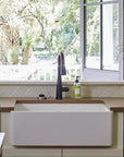 Fireclay Kitchen Sink - 24, 30, 33 in. Aral Apron Front Bowl - White | TileBuys