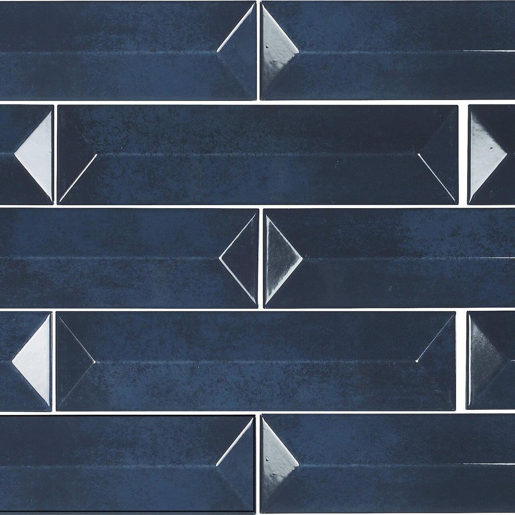 Spectrum Ceramic 3D 3x12 Subway Tile in Glossy River Blue